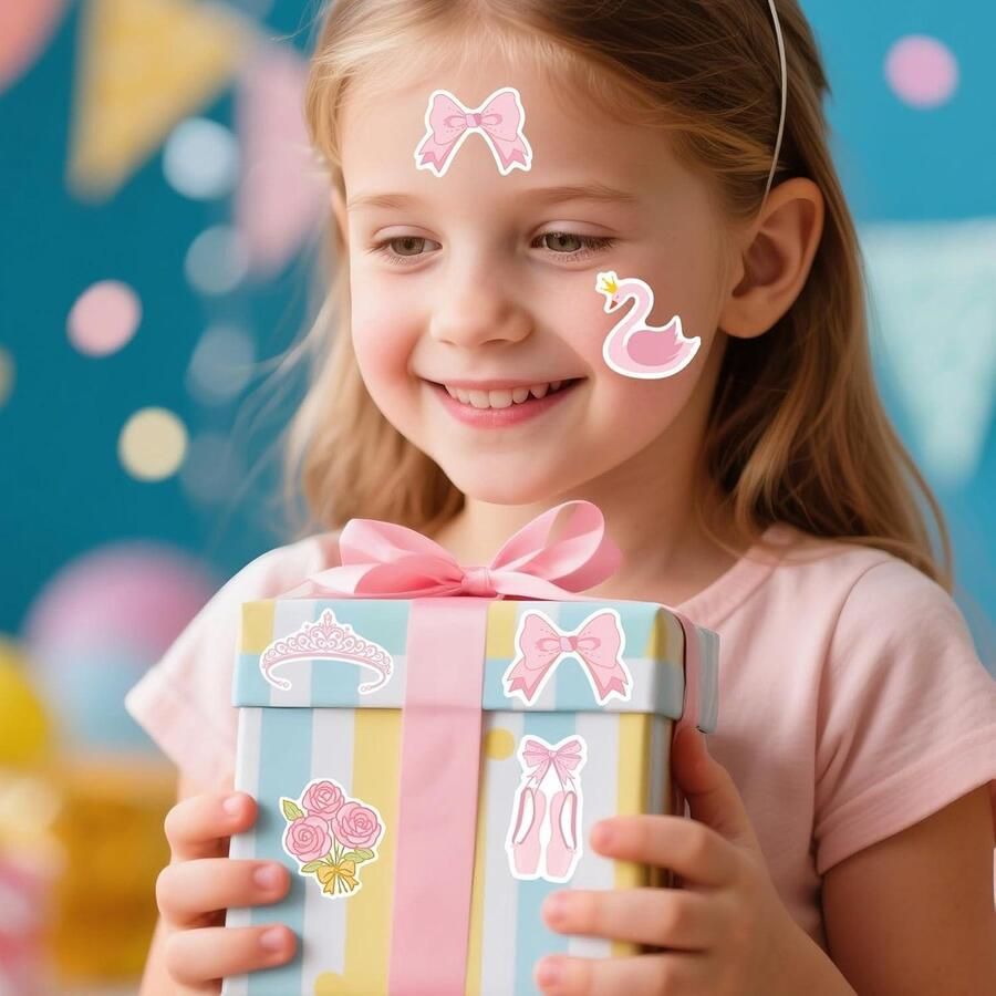 Jhubers goods Roze Ballet Dansstickers voor Meisjes Set van 500 Stuks Ballerina Thema Laptop Fles Koffer Decoratie Verjaardag Feestcadeau