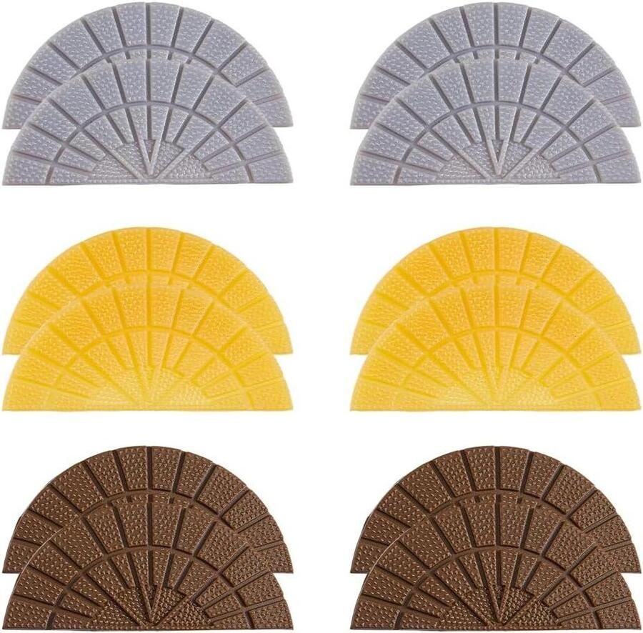 Jhubers goods Rubberen Zolen Hielherstel Reservezolen Halfronde Laarzen Sportschoenen Compatibel met 6 paar 3 kleuren rubberen zool voor hielherstel reservezolen voor halfronde laarzen geschikt voor sportschoenen