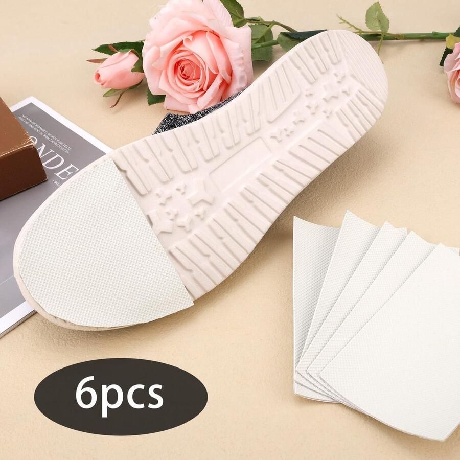 Jhubers goods Zoolbeschermers Hakken Zelfklevend Transparant Ruitpatroon EVA Anti-Slip Hoge Hakken Beschermers Bodembedekking Dames Geschikt voor 13x 6st Zoolbeschermers