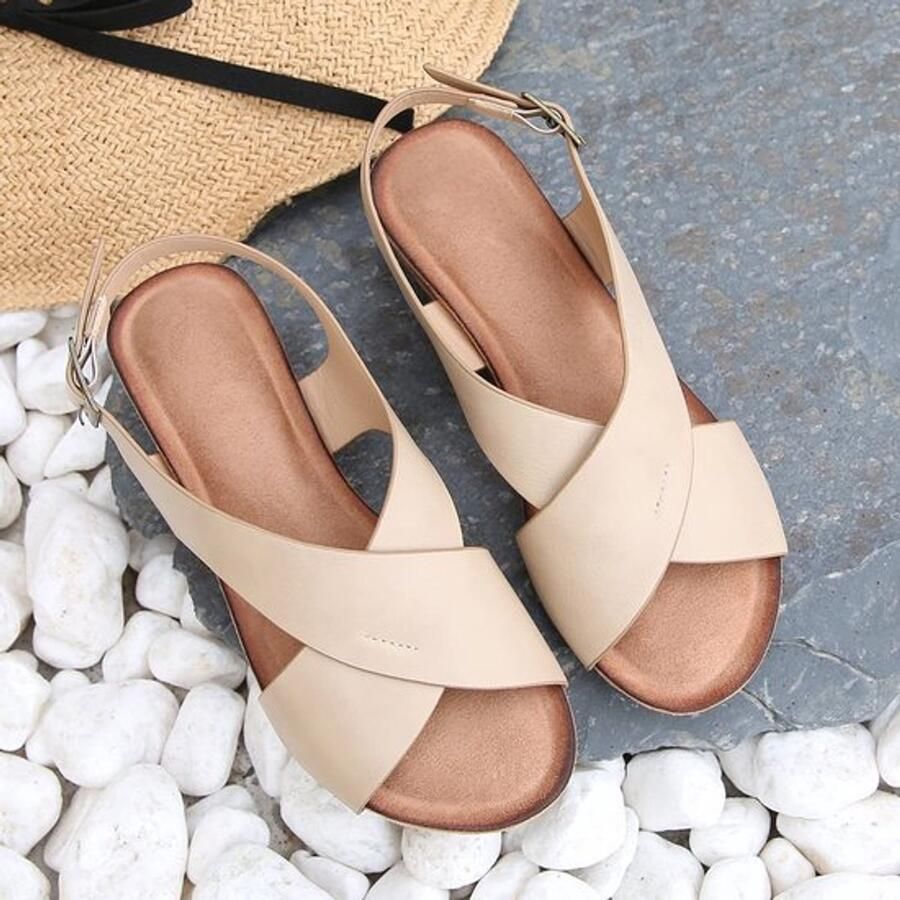 Dailygoody Dames Schoenen Wedge Sandalen Comfortabel en stijlvol Beige