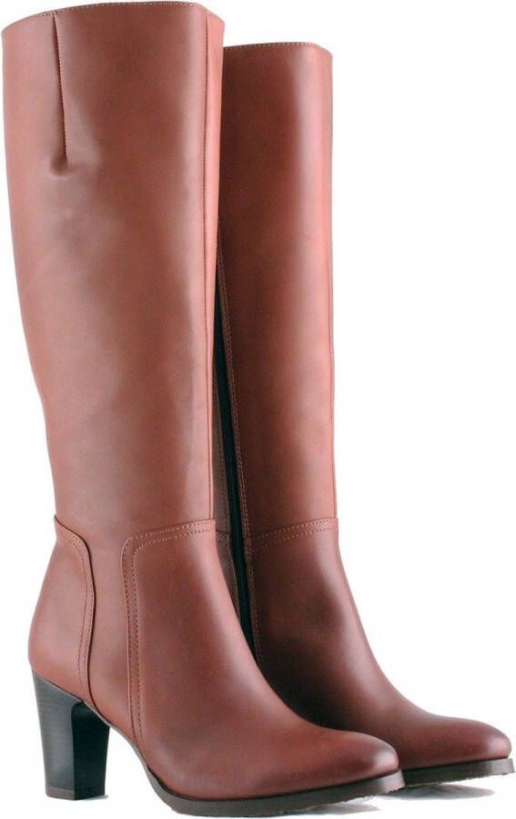 Jilsen Dames Laarzen Brede Kuiten Antara in Chestnut Kuitomtrek