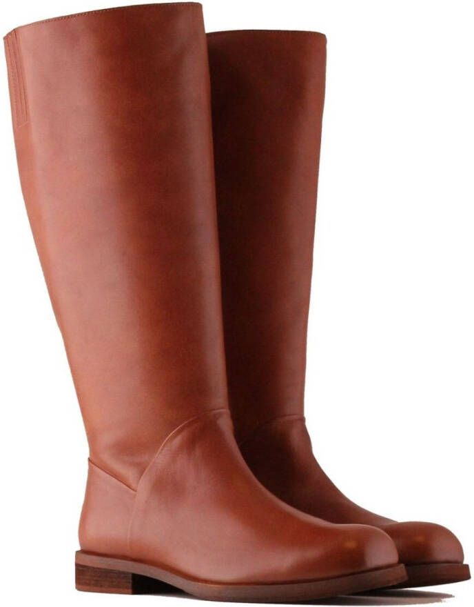 Jilsen Dames Laarzen Brede Schacht en Laarzen Brede Kuiten Patty in Chestnut Kuitomtrek