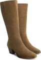 Jilsen Dames Laarzen Brede Schacht en Laarzen Brede Kuiten Faye Suede in Taupe Kuitomtrek - Bruin