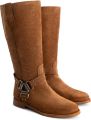 Jilsen Dames Laarzen Brede Schacht en Laarzen Brede Kuiten Noa Suede in Cognac Kuitomtrek - Bruin