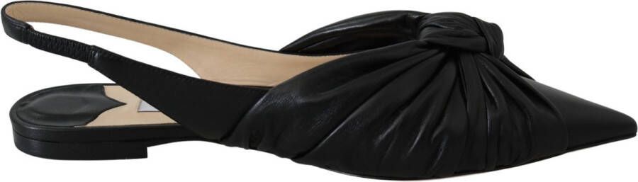 Jimmy Choo Annabell Black Leather Flat Shoes