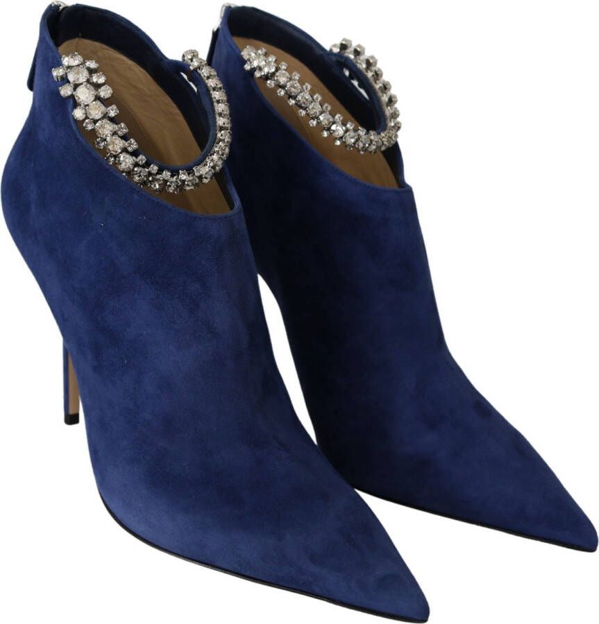 Jimmy Choo Pop blauwe lederen Blaize 100 laarzen schoenen