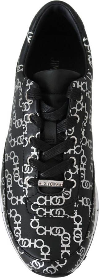 Jimmy Choo Monza Black Silver Leather Sneakers