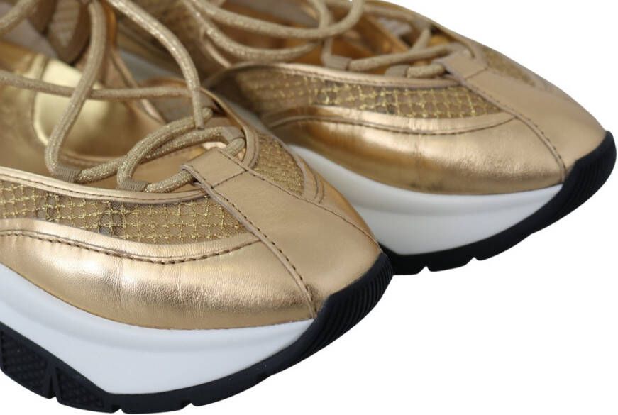 Jimmy Choo Michigan sneakers van goudkleurig mesh leer