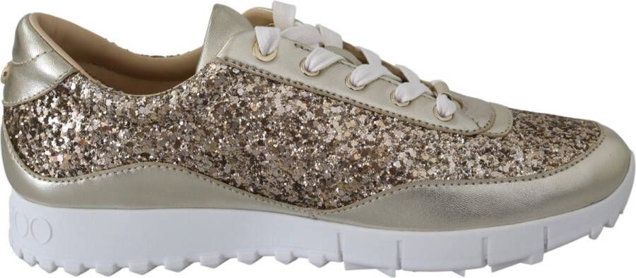 Jimmy Choo Monza Antique Gold Leather Sneakers