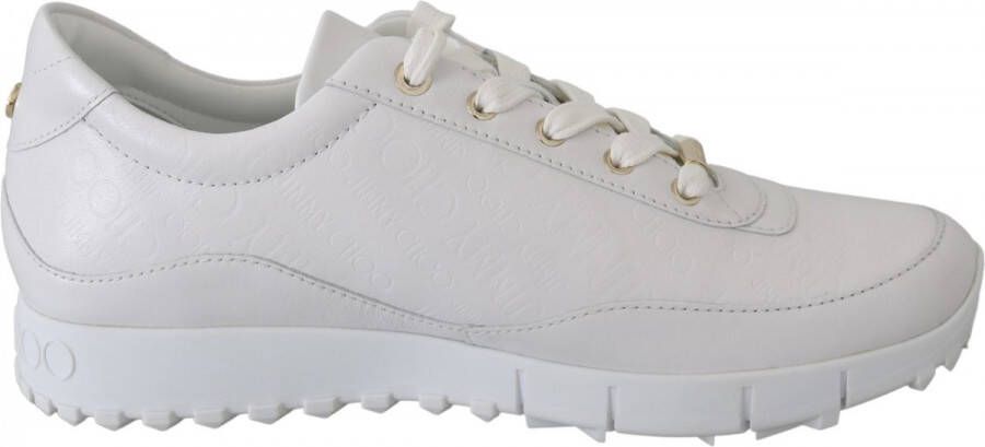 Jimmy Choo Monza White Leather Sneakers