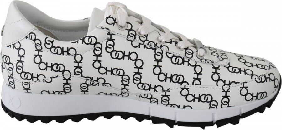 Jimmy Choo Monza White Black Leather Sneakers