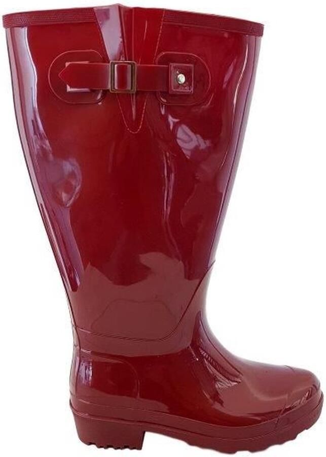 JJ Footwear Regenlaars Wide Wellies Rood Kuitmaat XXL