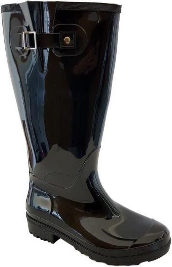 JJ Footwear Regenlaars Wide Wellies Zwart Kuitmaat XL