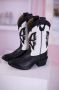 JMS Fashion Cow laarsje kind kids zwart wit echt leer boots western unisex laars schoen Wij adviseren +- 1 maat kleiner te bestellen - Thumbnail 2