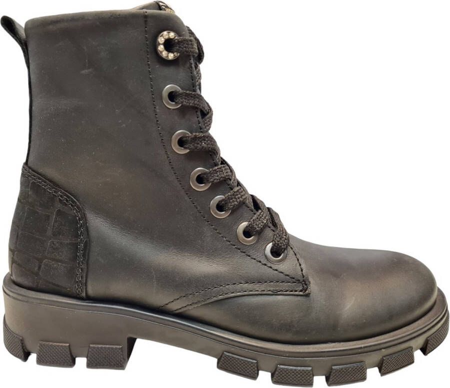 Jochie Beth XS Black 24784 200 Meisjes Veterboots Zwart