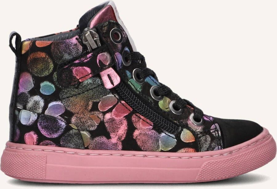 Jochie & Freaks Branca Sneakers Meisjes Leren Sneaker Zwart