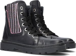 Jochie & Freaks Charlie Veterboots Laarzen Met Veters Zwart