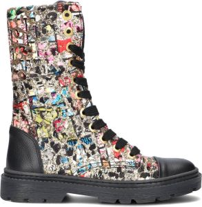 Jochie & Freaks Jf 21582 Veterboots Laarzen Met Veters Meisjes Multi
