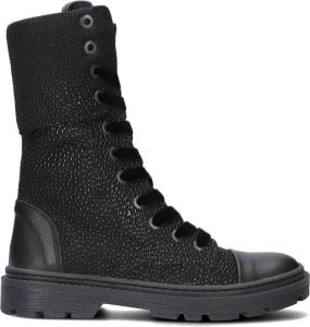 Jochie & Freaks Jf-21582 Veterboots Laarzen Met Veters Meisjes Zwart