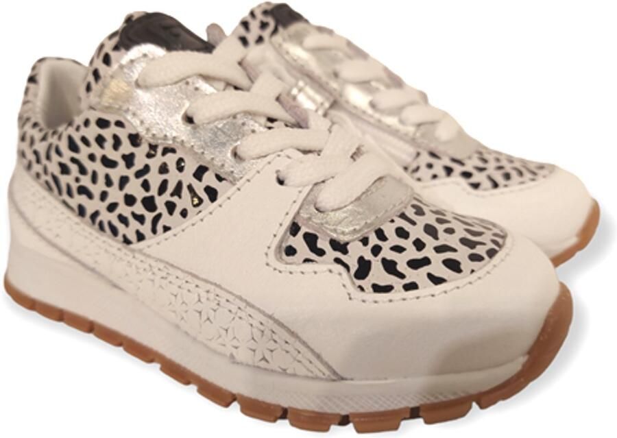 Jochie & Freaks Sneaker Fleur JF-23120 Leopard Wit