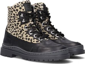 Jochie & Freaks Polly Veterboots Laarzen Met Veters Meisjes Zwart