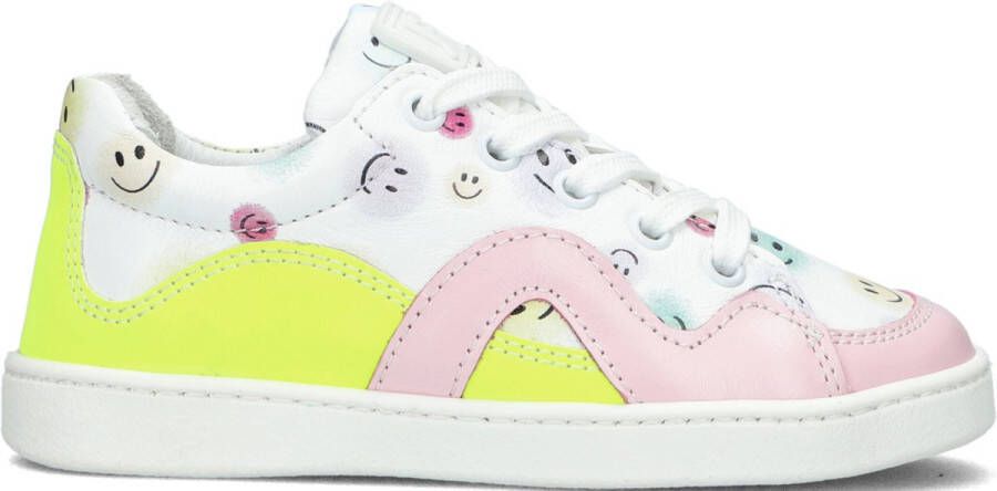 Jochie & Freaks Zoe Lage sneakers Leren Sneaker Meisjes Kids Wit