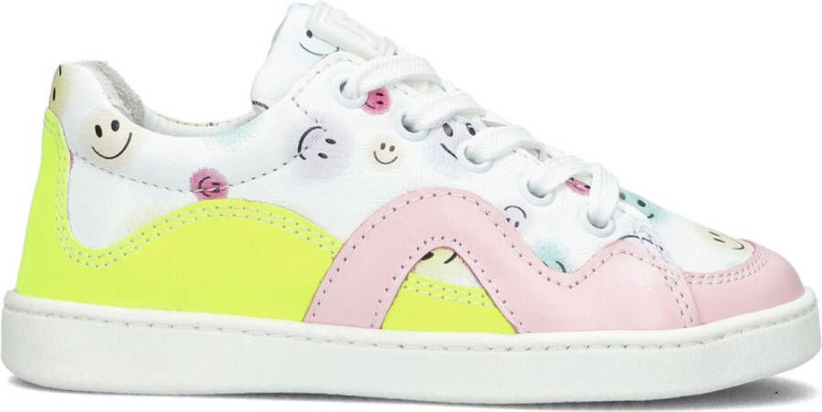 Jochie & Freaks Zoe Lage sneakers Leren Sneaker Meisjes Kids Wit