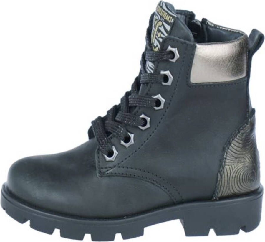 Jochie Berny Black 24172 200 Meisjes Veterboots Zwart