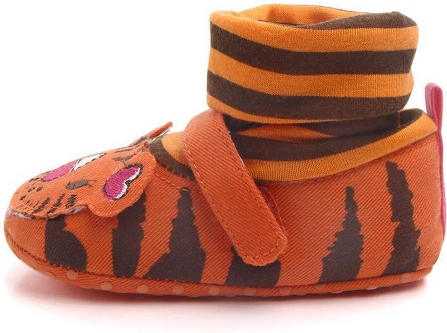 Jodeledokie Oranje tijger sloffen Katoen Zachte zool 12 tot 18 maanden - Foto 2