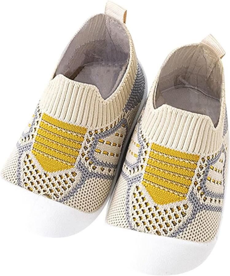 Jojoy Babyslofjes Antislip Eerste Loopschoentjes Ade d Mesh Lichtbruin Leren Lopen MESHSTEPS