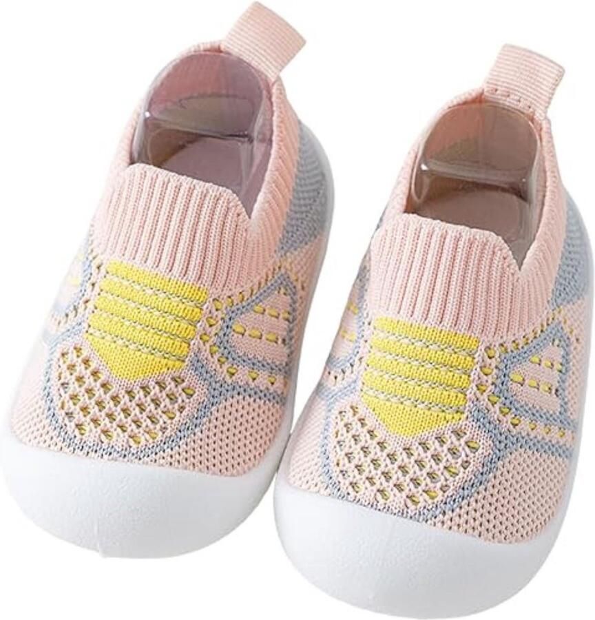 Jojoy Babyslofjes Antislip Eerste Loopschoentjes Ademend Mesh Roze Leren Lopen MESHSTEPS
