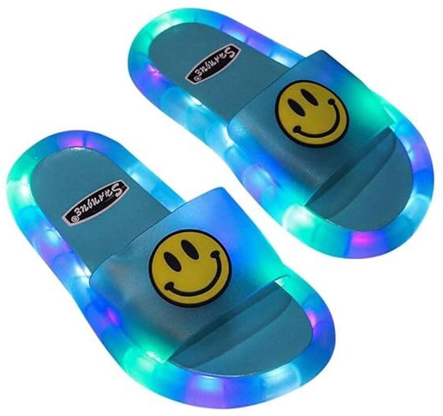 Jojoy LED Pantoffels Kinderen Lichtgevende Slippers Blauw Antislip Zool PVC Waterdicht HAPPYS