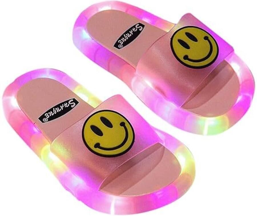 Jojoy LED Pantoffels Kinderen Lichtgevende Slippers Roze Antislip Zool PVC Waterdicht HAPPYS