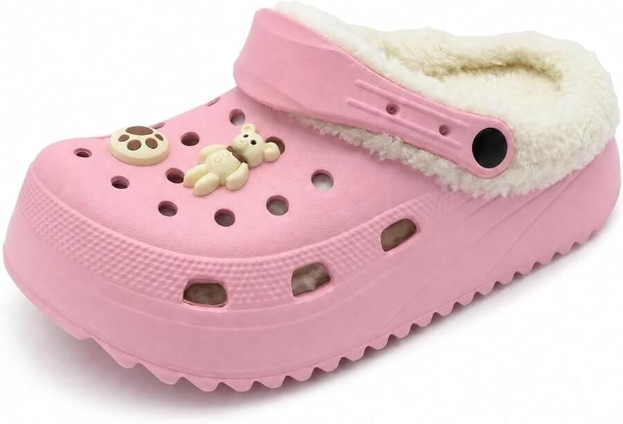 JOMIX Dames Clogs Winter Pantoffels met Pluche Voering en Antislipzool