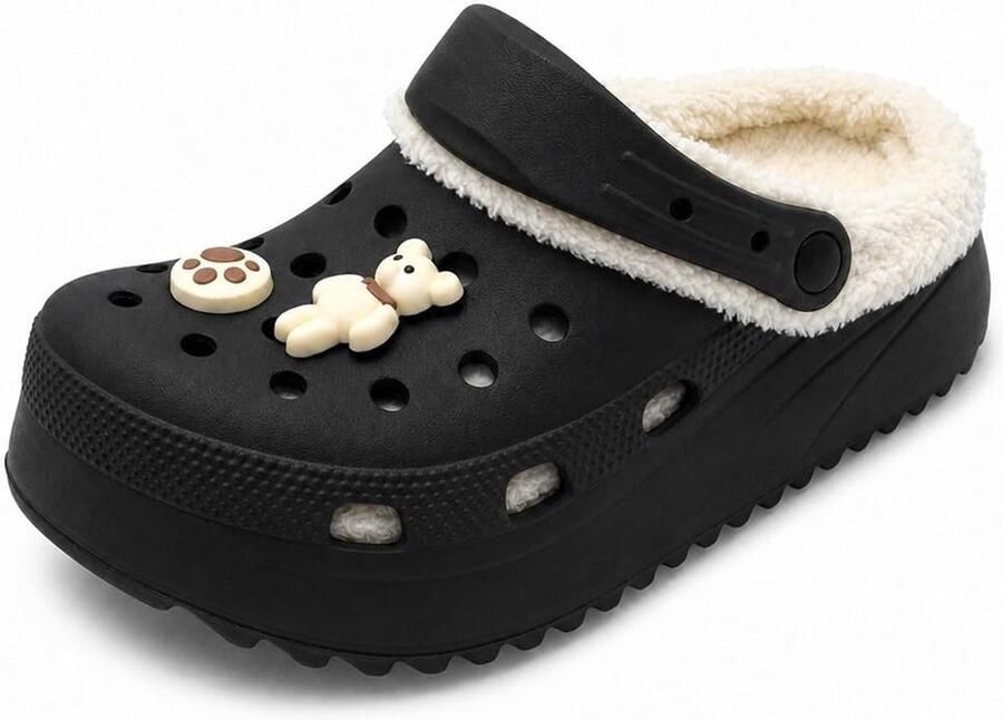 JOMIX Dames Clogs Winter Warme Pantoffels met Pluche Voering en Antislipzool