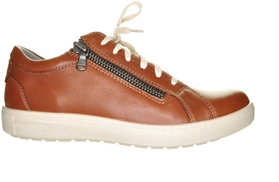 Jomos Cognac Herensneaker Met Veters En Rits