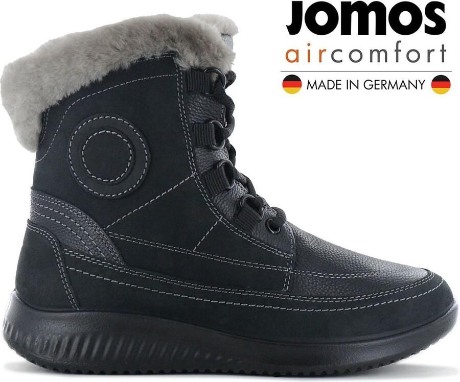 Jomos Allegra 857513 Dames Winter Laarzen mit Lamsvel Gevoerd in Leer Zwart