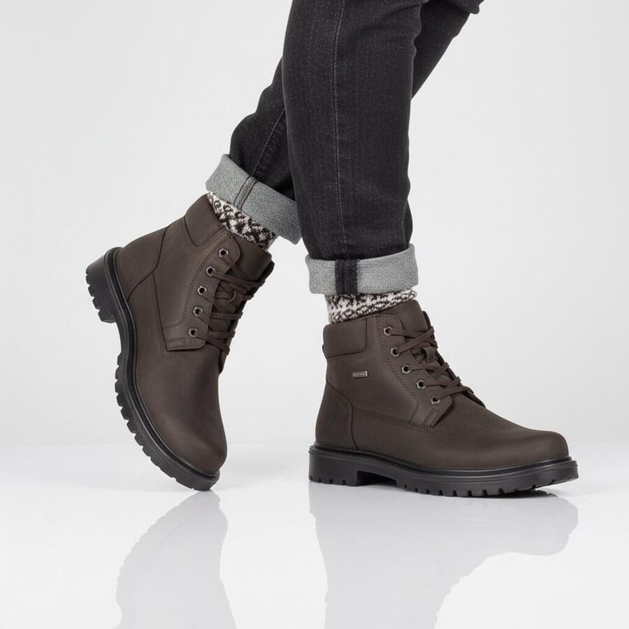 Jomos Alpina Boots Heren Winter Laarzen Schoenen Leer Bruin 456807-476 - Foto 2