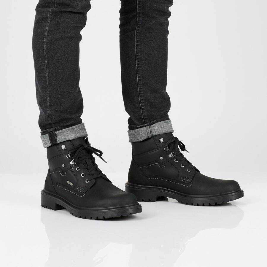 Jomos Alpina Boots Heren Winter Laarzen Schoenen Leer Zwart 456801-43 - Foto 2