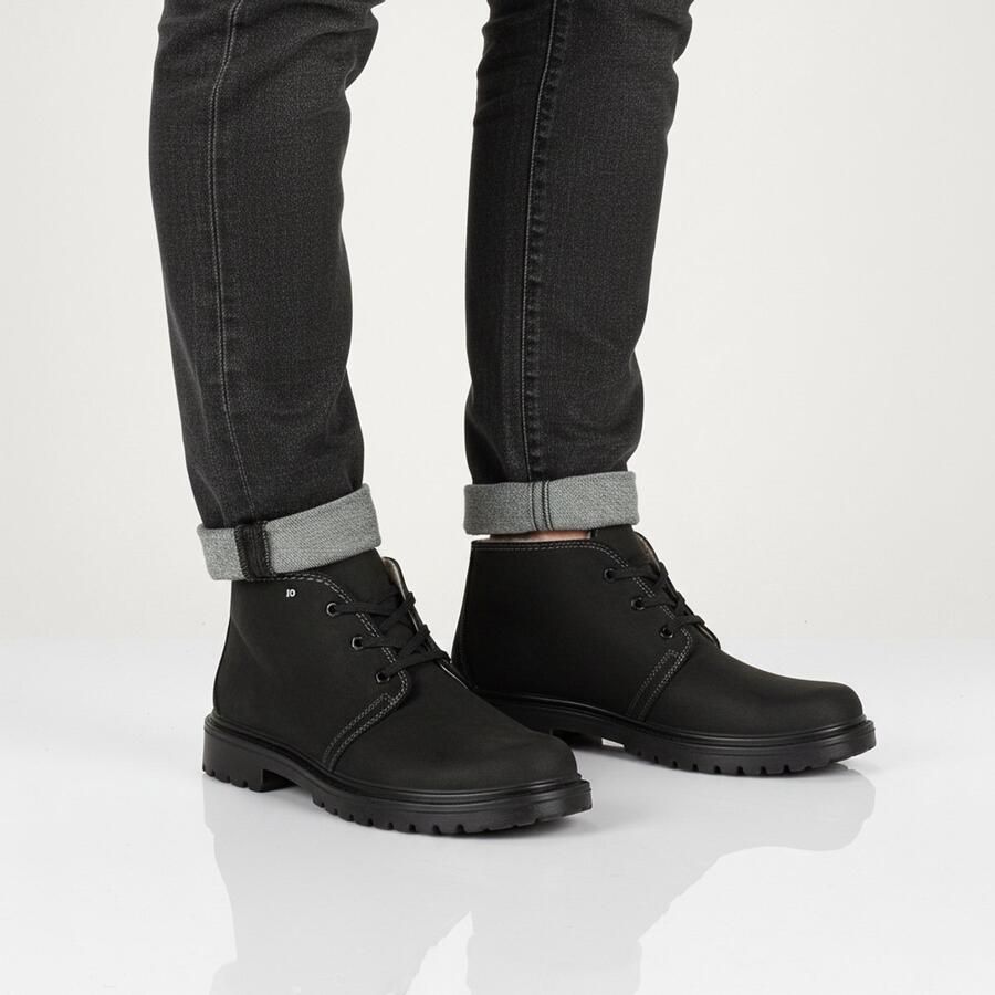 Jomos Alpina Boots Heren Winter Laarzen mit Lamsvel Gevoerd Leer Zwart 456506-40 - Foto 2