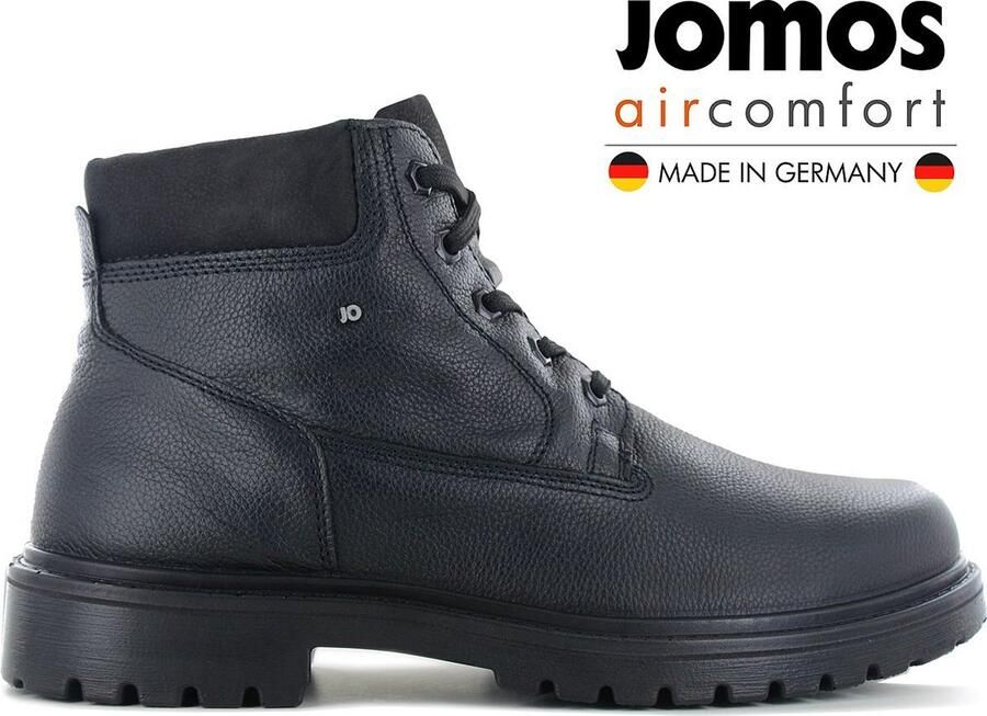 Jomos Alpina Heren Winter Laarzen Boots Schoenen Gevoerd met lamsvel in leer SCHWARZ