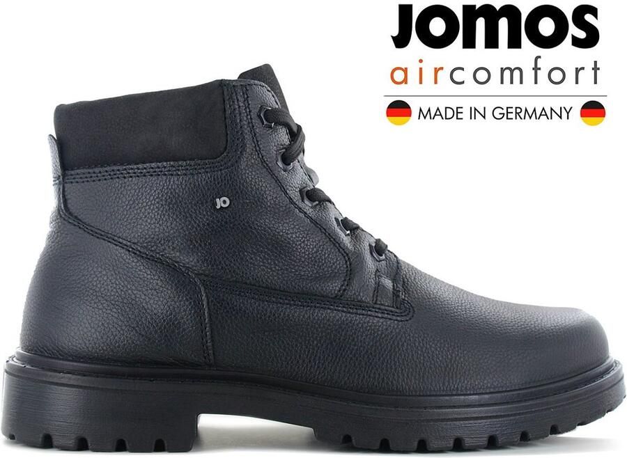 Jomos Alpina Boots Heren Winter Laarzen mit Lamsvel Gevoerd Leer Zwart 456510-383