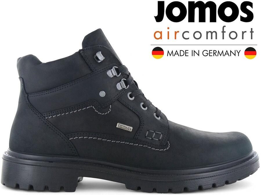 Jomos Alpina Boots Heren Winter Laarzen Schoenen Leer Zwart 456801-43