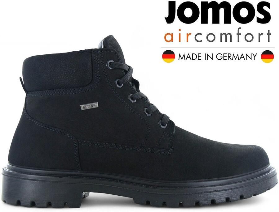 Jomos Alpina Boots Heren Winter Laarzen Schoenen Leer Zwart 456807-476