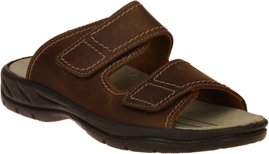 Jomos Slippers Mobila zomerschoen slippers klittenbandschoen met leren binnenzool
