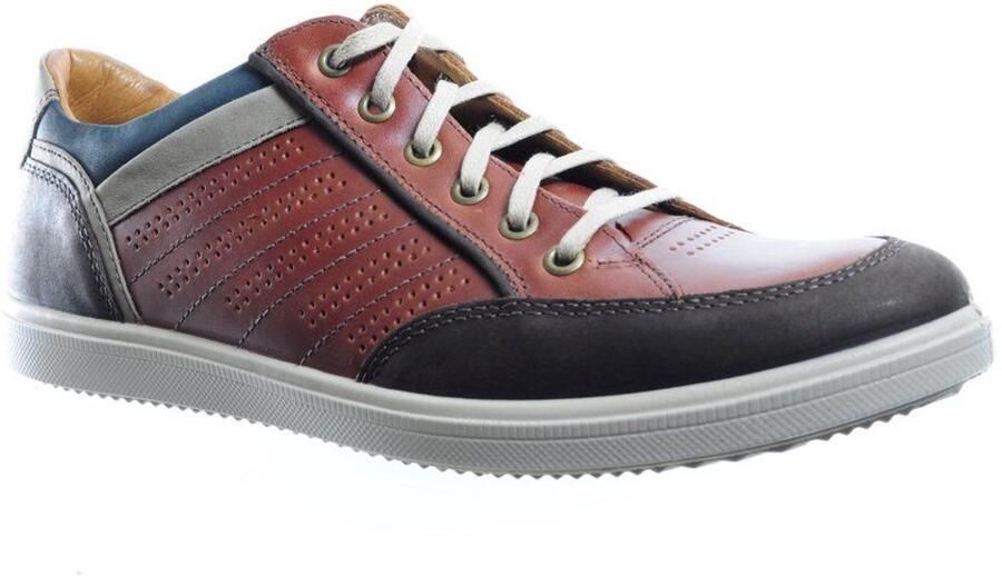 Jomos Veterschoen van een mooie leercombinatie Cognac