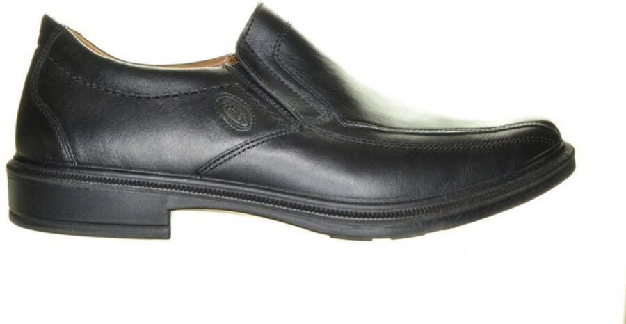Jomos Zwarte Mocassin Leder Lijnen