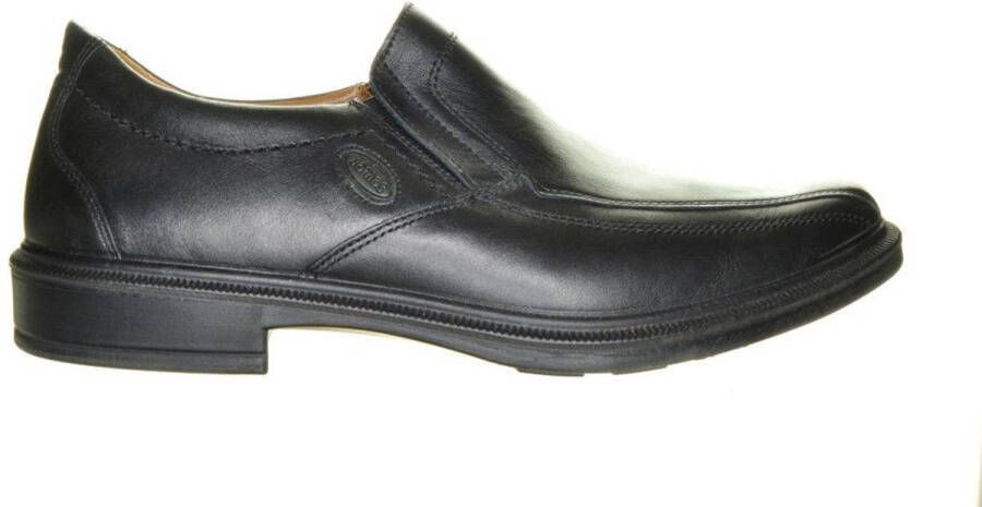 Jomos Zwarte Mocassin Leder Lijnen