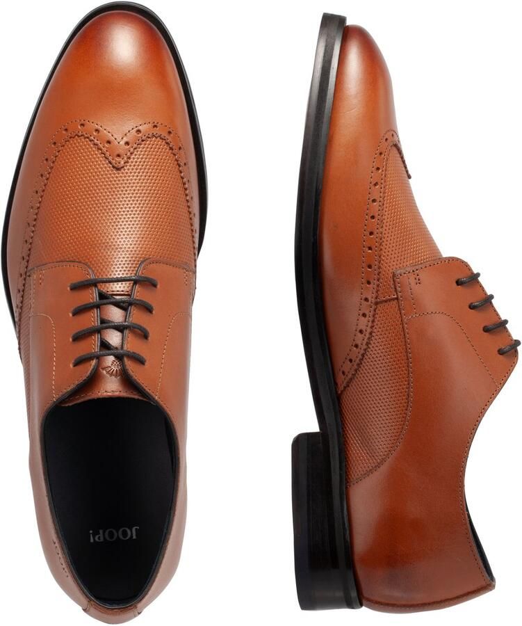 JOOP! SHOES Veterschoenen van leer met siernaden model 'pero kleitos'