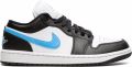 Jordan 1 LOW BLACK UNIVERSITY BLUE WHITE - Zwart